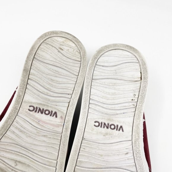 Vionic Womens Burgundy Suede Leather Slip on Comfort Loafer Sneaker Size 7 - Picture 10 of 11